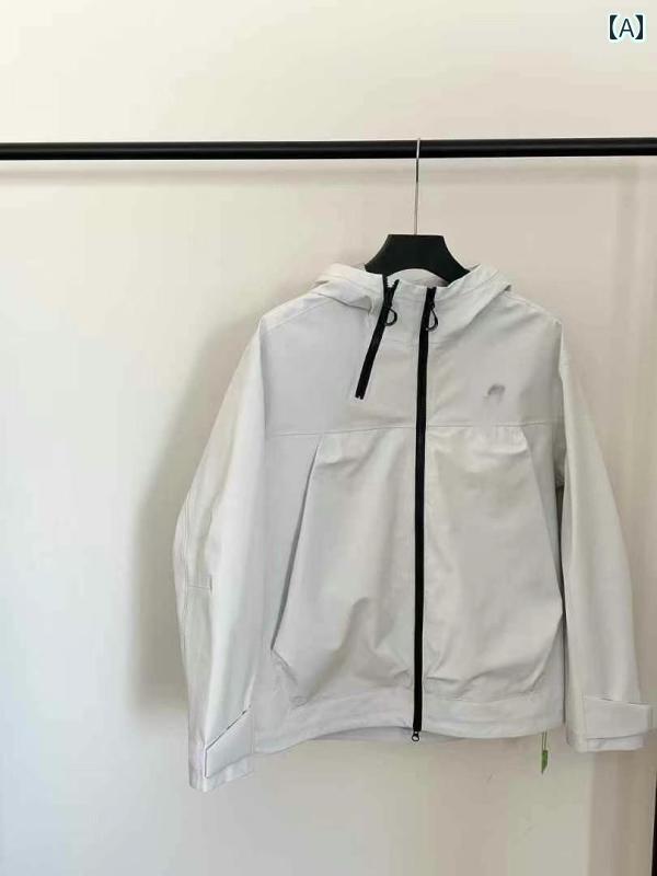 アウター パーカー アウトドア Sangpo ハイ バー ジョン オール マッチ ジャケット フード 付き ショート ユニセックス 通 気性 防水 生地 ツリー ロゴ