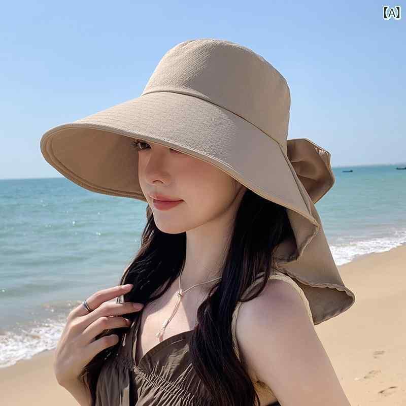 帽子 レディース サンハット 女性用 夏用 サンハット 2025新 スタイル 紫外線 防止 ボウ フィッシャーマン ハット大きな つばの サンハットで 顔を 覆う