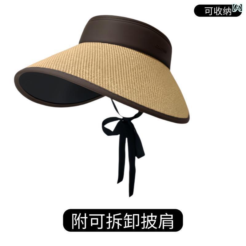 帽子 レディース サンハット 女性用 サンハット 2024年 新作 夏用 首 保護 紫外線 防止 サンハット大きな つば アウトドア ストロー 中空 トップ