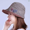 帽子 レディース サンハット 女性用のリネン麻の日よけ帽子は春夏にぴったり。軽くて通気性があり、しわ加工とカラーブロックでスタイリッシュな漁師帽。UVカット効果...