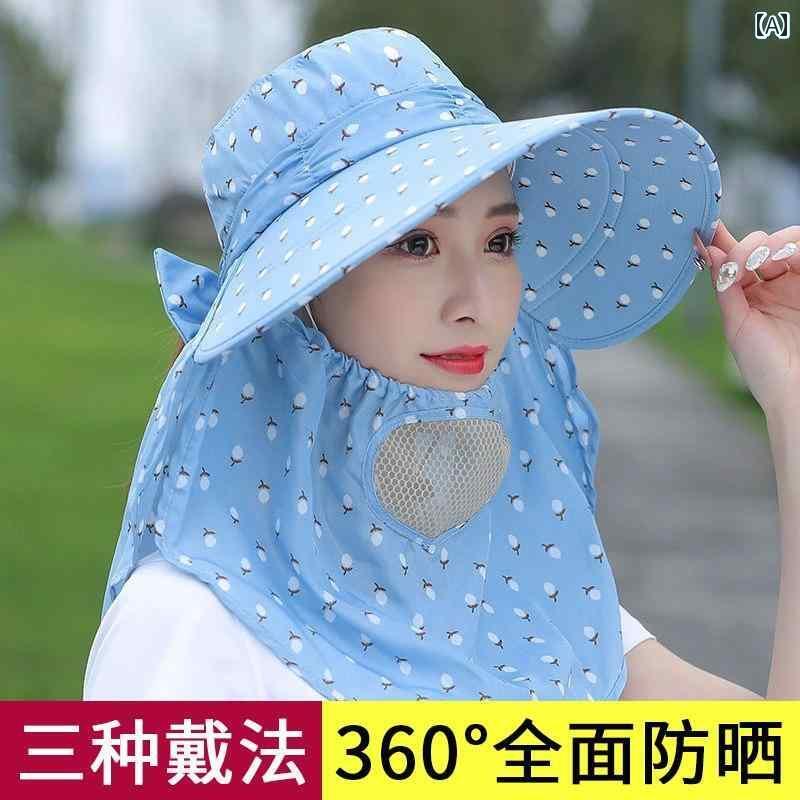 帽子 UVカット サンハット サンハット レディース 日焼け 止め マスク フルフェイス 夏 茶摘み 紫外線 対策 漁師 帽子 顔 カバー サイクリング用
