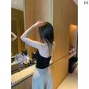 ホルターネック レディース トップス ホルターネック レディース トップス OnGoing Pure Desire Aesthetics _ シルク モダール 抗菌 ホルター スリング、 セルフ パッド入り 胸部、 美しい 背中、 ノースリーブ