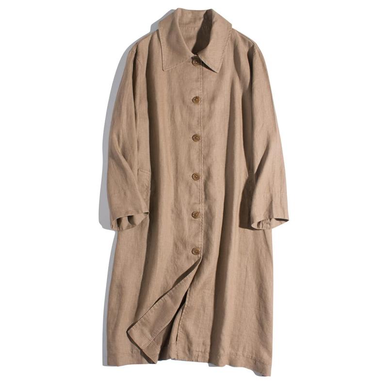 [SSUPTEMBER2] ロングシャツ ステンカラーコート バルマカーンコート スプリングコート レディース アウター 無地 リネン ゆったり おしゃれ カジュアル 通勤 防寒