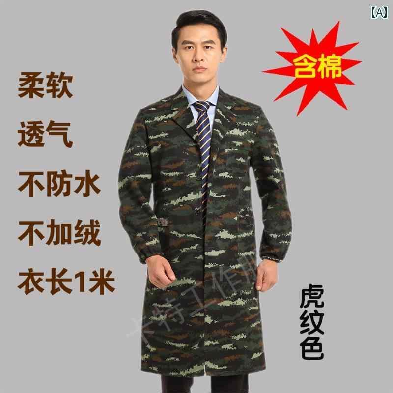 送料無料　作業服　セット 綿入り 厚手 コート 作業 服 メンズ 迷彩 つなぎ 労働 保護 大きい サイズ 綿 耐 摩耗性 ゆったり ロング ス..