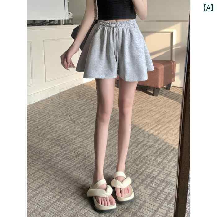 　ショートパンツ　ハーフパンツ スーパー ホット ハイウエスト ワイド レッグ カジュアル ショート パンツ レディース 夏 韓国 バー ジョン ロング スポーツ 綿