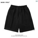 ショートパンツ ハーフパンツ チャイナ風 の 個性的な 無地 スポーツ ショーツ メンズ ハイ ストリート 夏 ゆったり 多 用途 カジュアル ドローストリン...