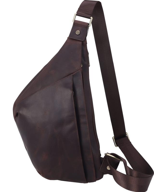 [Masa Kawa] 雅革 極薄 本革 ボディバッグ メンズ ワンショルダーバッグ 子牛革 斜めがけ スリングバッ..