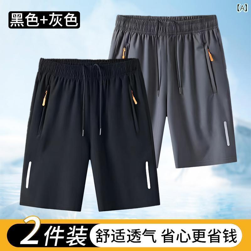 　ショート　ハーフ　パンツ　 冷感 ショート パンツ メンズ 夏 薄手 大きいサイズ ゆったり 通気性 スポーツ 速乾 ランニング フィットネス アウターウェア レジャー