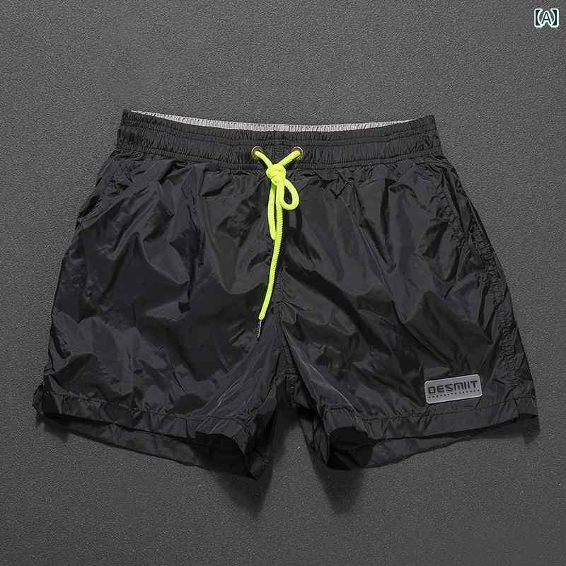 　ショート　ハーフ　パンツ　 明るい 黄色の ランニング フィットネス ショーツ 速乾 ビーチ 男性 休暇 水泳 用品 チャイナ 風