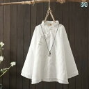 レディース シャツ トップス 女性用 唐装 トップス 長袖 刺繍入り コットンと リネンの シャツ 春秋用の 薄手 ボタン 付き リネンシャツ チャイナ風 禅...