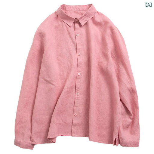 レディース シャツ トップス 麻 長袖 シャツ 和風 文学 ゆったり 森 ガール 綿 トップス 春夏 23061 レディース シャツ トップス 麻 長袖 シャツ 和風 文学 ゆったり 森 ガール 綿 トップス 春夏 23061