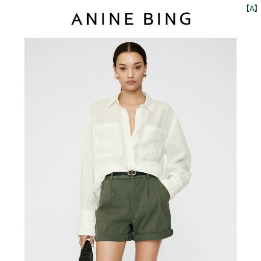 レディース シャツ トップス ANINE BING DANTE 長袖 シャツ レディース アイボリー リネン レディース シャツ トップス ANINE BING DANTE 長袖 シャツ レディース アイボリー リネン
