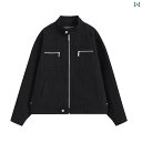 アウター メンズ ジャケット パーカ WaitingWave レトロ ハリントン ウォッシュド キャンバス ジャケット メンズ アメリカン スタンドカラー カ...