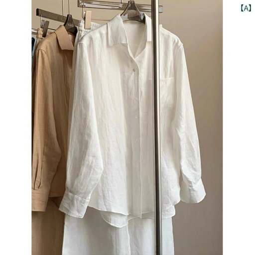 トップス レディース シャツ ホワイト リネン シャツ レディース 夏 薄手 ゆったり オールド マネー スタイル コットン アウター 長袖 日焼け防止 トップス トップス レディース シャツ ホワイト リネン シャツ レディース 夏 薄手 ゆったり オールド マネー スタイル コットン アウター 長袖 日焼け防止 トップス