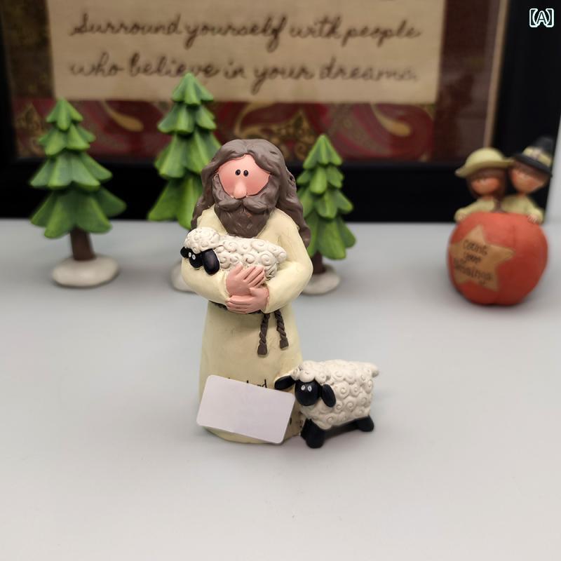 ホビー 雑貨 装飾品 キャラクター デコレーション アメリカン シープ オーナメント 誕生日 プレゼント 感謝 祭 ギフト 樹脂製 デスク トップ