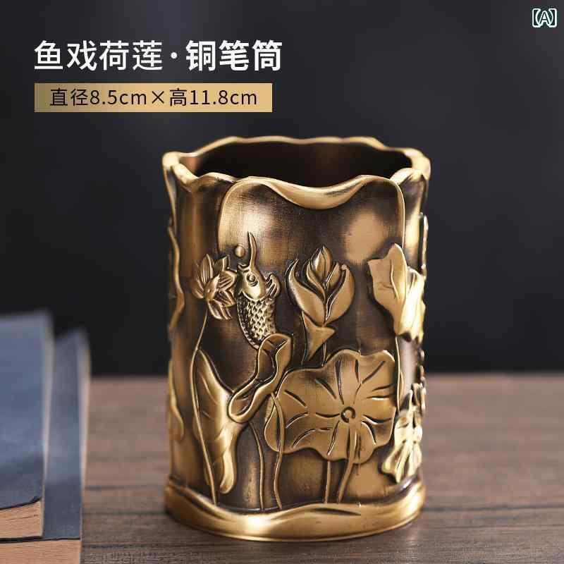 　ホビー　雑貨　装飾品 高級 真鍮 ペンホルダー 装飾品 頑丈な 自宅 学習 オフィス デスク トップ 教師への ビジネス ギフト