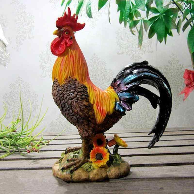　雑貨　装飾品　 樹脂 フェイク 動物 12 星座 大きい 雄鶏 雌鶏 装飾品 リビング ルーム ワイン キャビネット マスコット ホーム アクセサリー