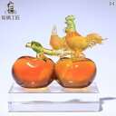 雑貨 装飾品 山東 省 博 山市 淄 市 色 釉 柿の 雄鶏の 飾り リビング ルーム 新築 祝いの 贈り物 高級 クリスタル