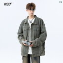 ジャケット パーカー メンズ シンプル V 37 ダメージ 加工 デニム カジュアル ジャケット メンズ 2025 春秋 アメリカン ヴィンテージ ウォッシュ...