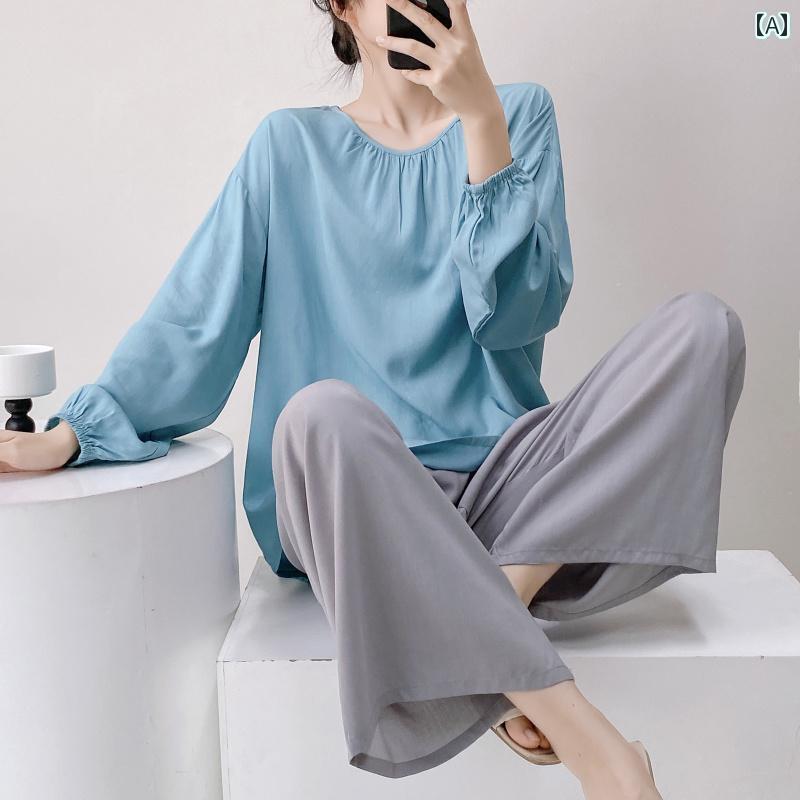 　パジャマ　レディース　上下 レディース コットン パジャマ 春秋 シンプル ハイエンド 2025 長袖 大..