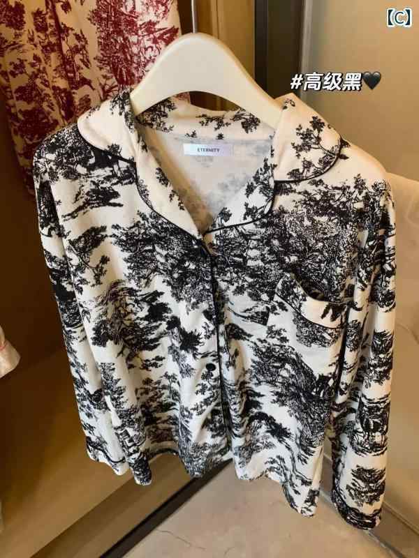 　パジャマ　レディース　上下 チャイナ風 水墨 画 プリント 長袖 綿 パジャマ レディース 秋 二 重 ガーゼ 肌に 優しい ホームウェア スーツ 大きいサイズ