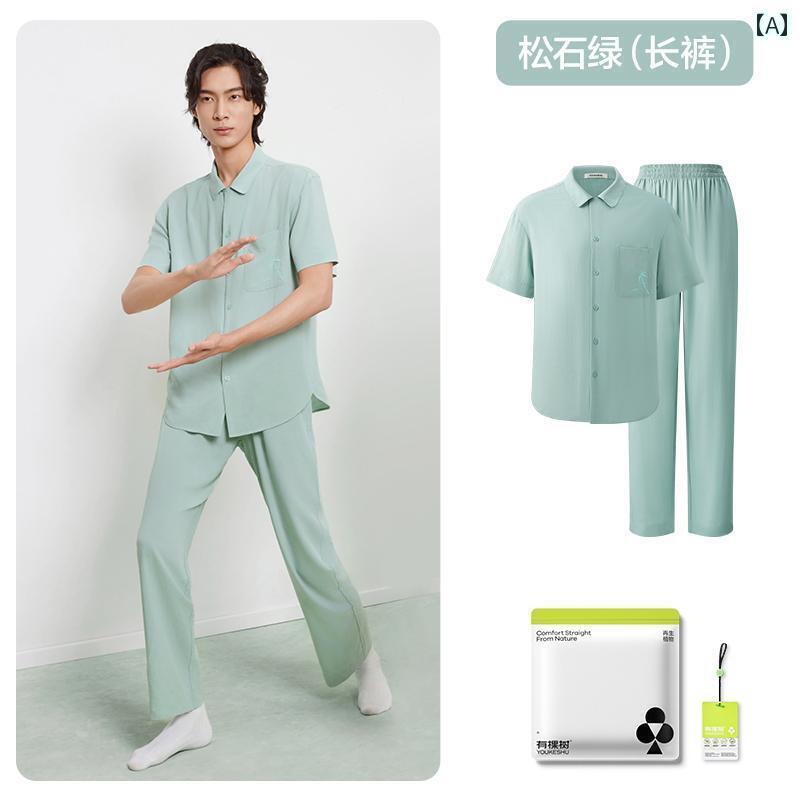 　パジャマ　レディース　上下 【 程 易と 同じ スタイル】 Youkeshu カップル パジャマ レディース 2025 夏 涼しい 防 ダニ ホーム 服 メンズ(4)