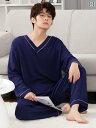 パジャマ レディース 上下 春秋 メンズ 薄手 夏 コットンシルク パジャマ Vネック 無地 長袖 ホーム 服 スーツ