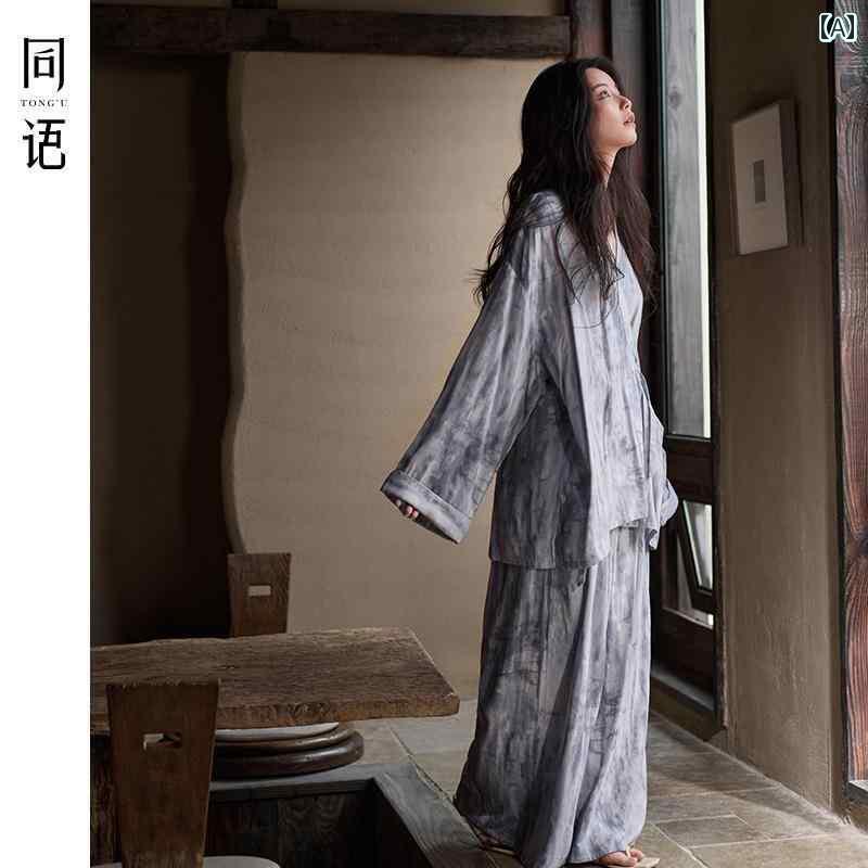 レディース　パジャマ　スウェット　上下 Tongyu 2025 パジャマ レディース 春秋 綿 織り 長袖 スーツ 秋冬 外出 着 家