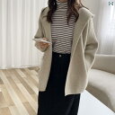 パーカー フード付き ニット フード付き セーター コート 女性用 秋冬 レトロ カジュアル ゆったり な スタイル ニットカーディガン 厚手