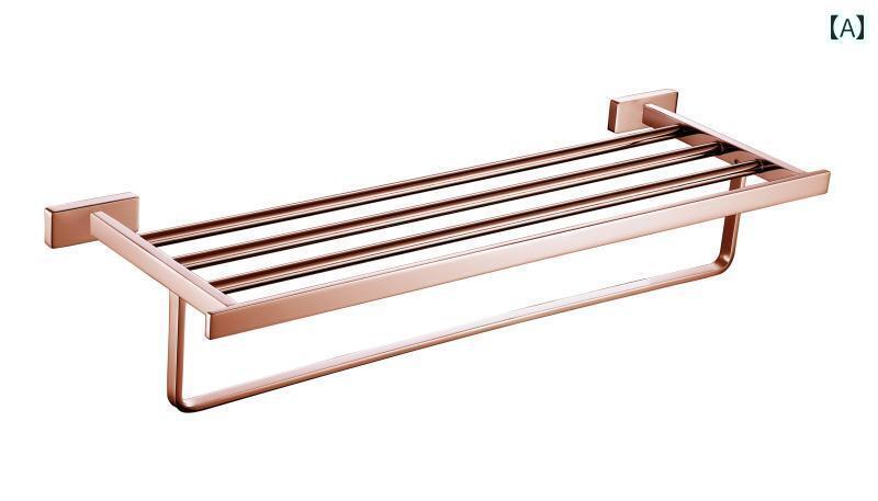 インテリア　ラック　収納　フック ドイツ製 コンテンポラリー ローズゴールド 2 層 バス タオル ラッ..