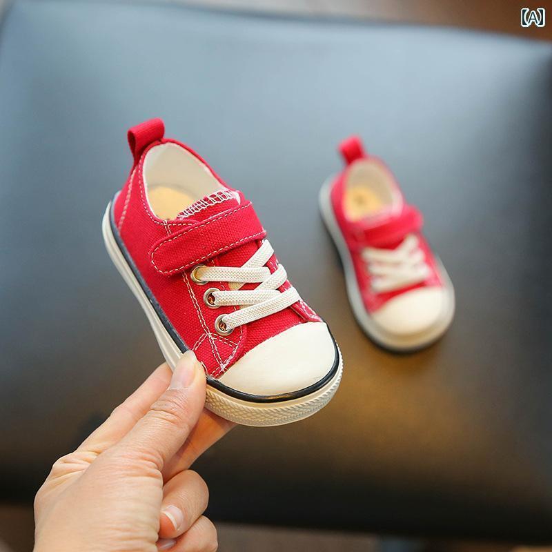 赤ちゃん　靴　シューズ 123歳の 赤ちゃんの 春秋 通気性 カジュアル キャンバス シューズ 幼児 滑り止め 靴 子供