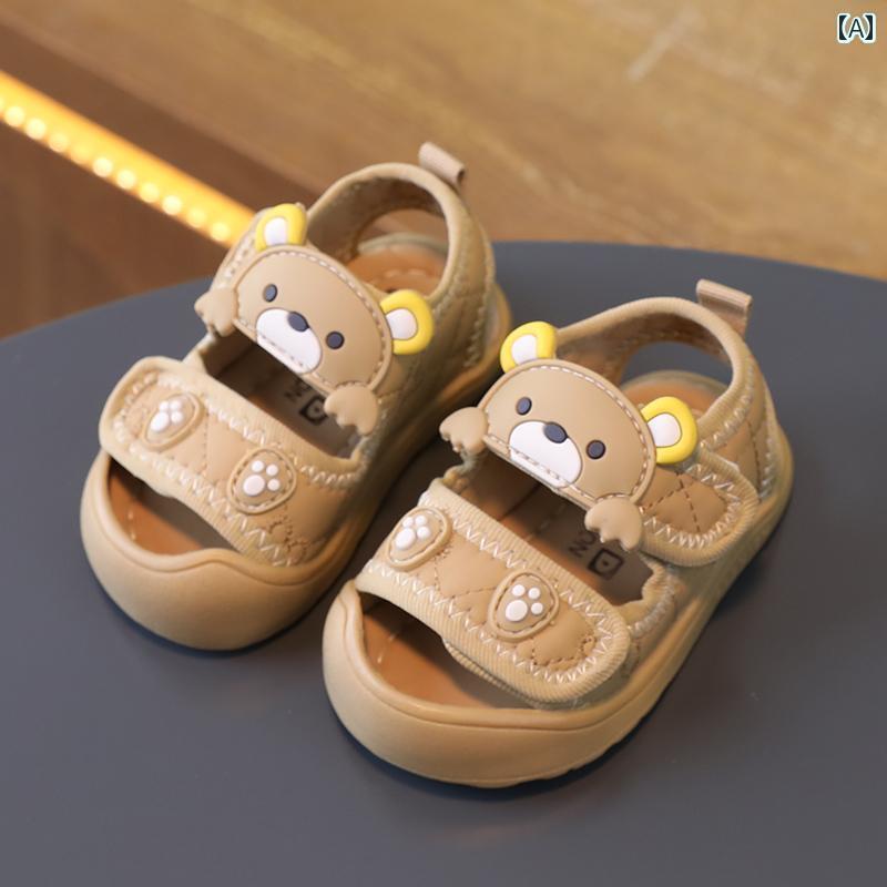 ベビー　シューズ　かわいい 男の子用 ベビー サマー サンダル 012歳 ソフト ソール 幼児 靴 女の子用 夏の つま先 キャップ 通気性の ある