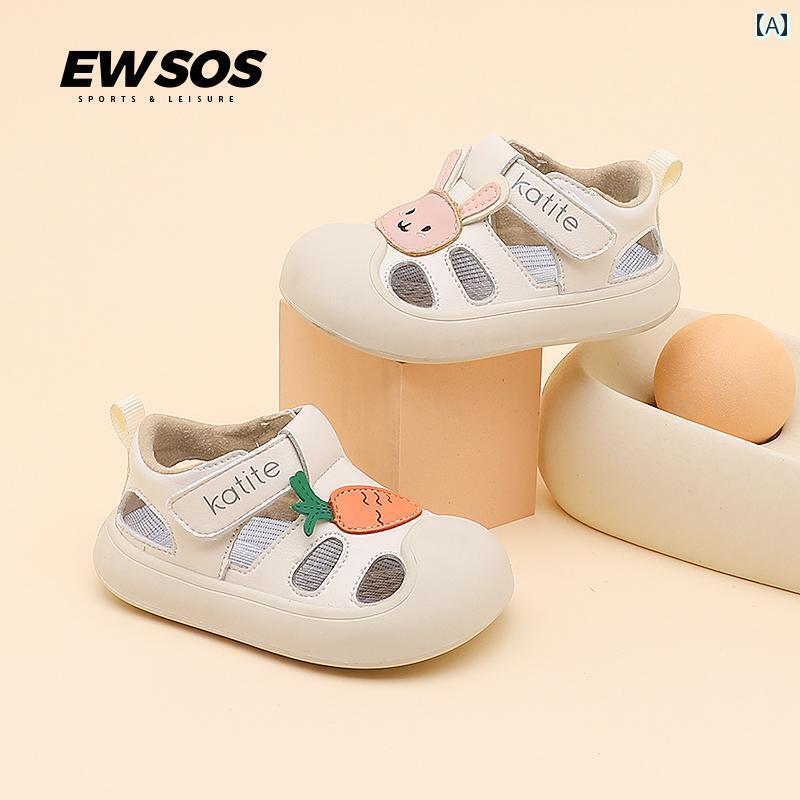 ベビー　シューズ　かわいい 英国 Ewsos ベビー サンダル 通気性 ソフト ボトム バニー 滑り止め 夏 1 ..