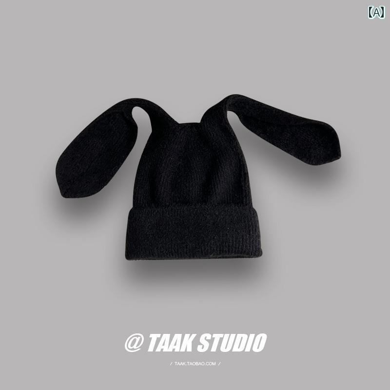 帽子　うさぎ　かわいい 冬 レディース 長い 耳の ウサギの ニット 帽 暖かい かわいい 肌に 優しい 柔らかい フェイク ウール 帽子