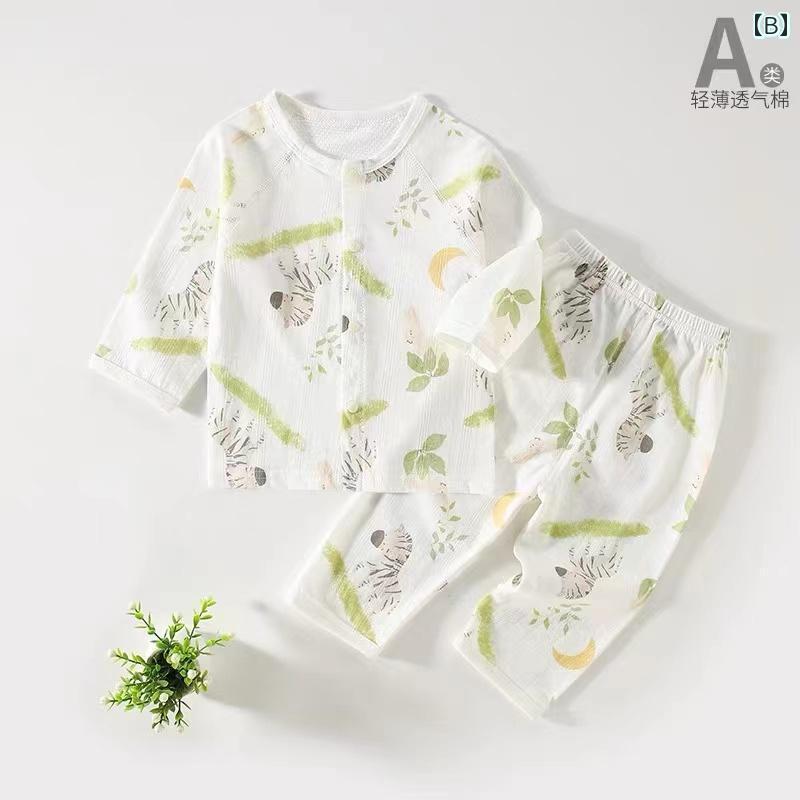 赤ちゃん　パジャマ　ベビー服 ベビー 夏服 薄手 スプリット スーツ 夏 6月 12月 ツーピース 73 サイズ 男 女