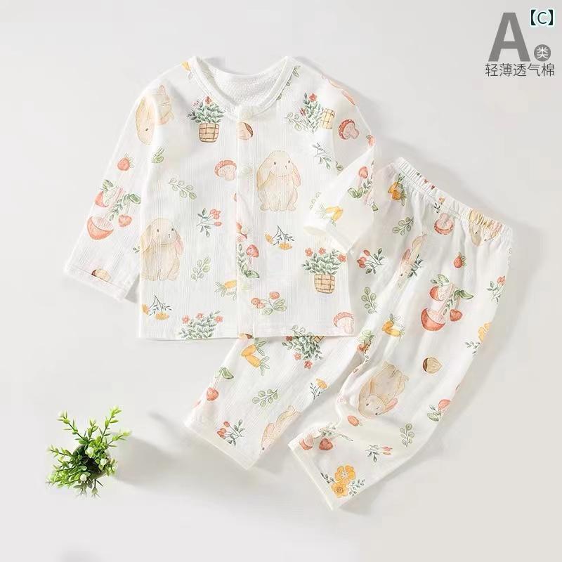 赤ちゃん　パジャマ　ベビー服 ベビー 夏服 薄手 スプリット スーツ 夏 6月 12月 ツーピース 73 サイズ 男 女