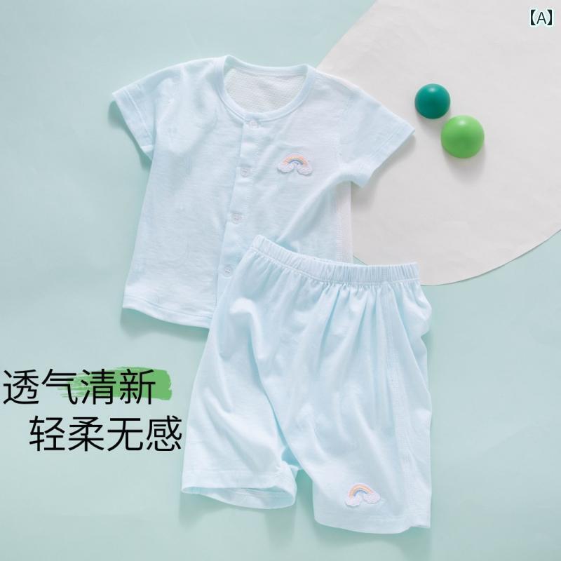 赤ちゃん　パジャマ　ベビー服 ベビー 服 夏用 パジャマ 綿 薄手 80 サイズ ベビースプリット 幼児用 半袖 スーツ
