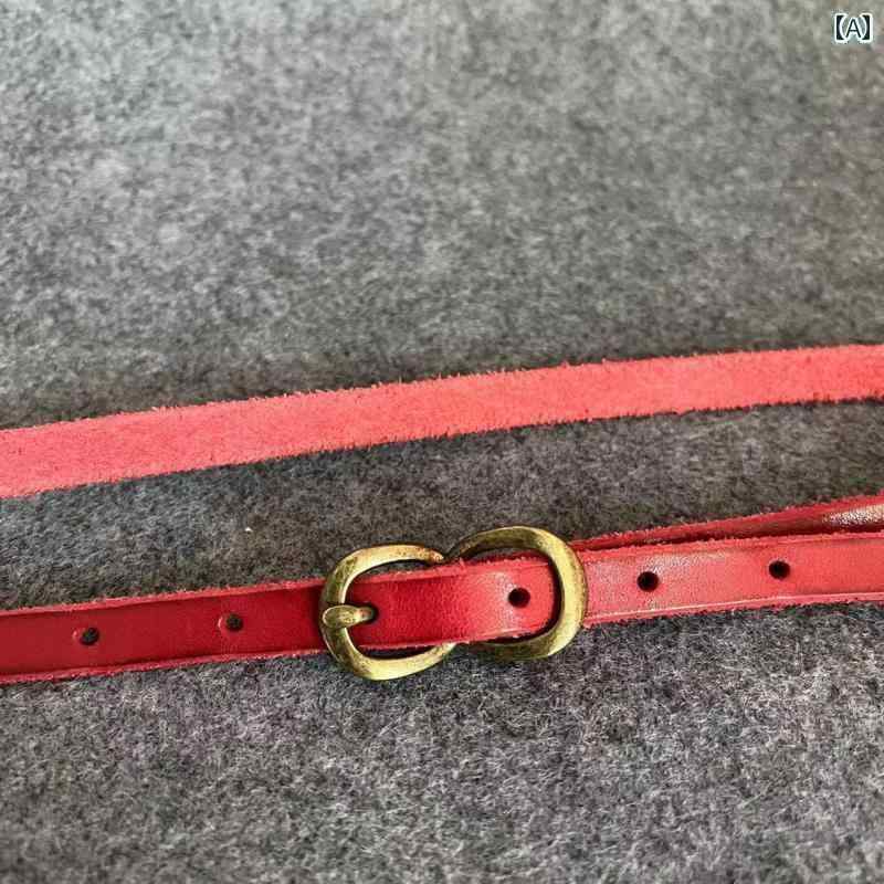 レディース　ベルト　カジュアル 12 幅 広 革 細 ベルト 牛革 レディースベルト 細身 スカート レトロ ..