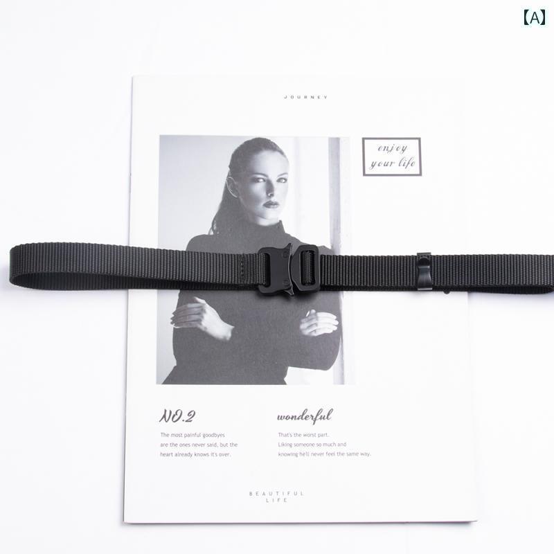 レディース　ベルト　カジュアル 3 cm コブラ バックル タクティカル キャンバス ベルト 学生 アウトド..