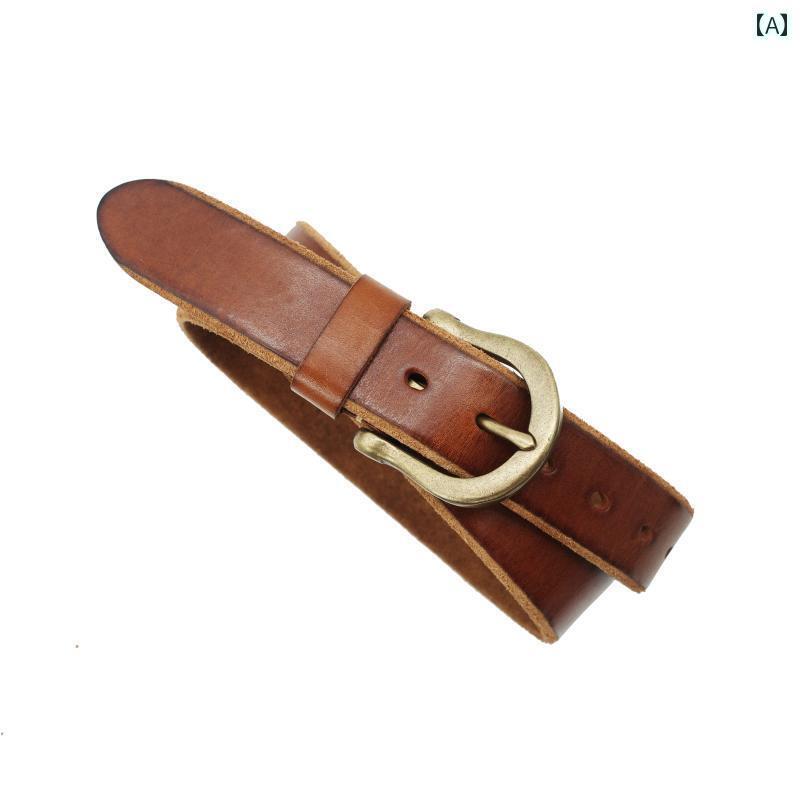 レディース　ベルト　カジュアル オールドレザー イタリアン ベジタブル タンニン レザー カウハイド アメリカン サドル レトロ モーター サイクル タフ ユーズド 加工 ベルト