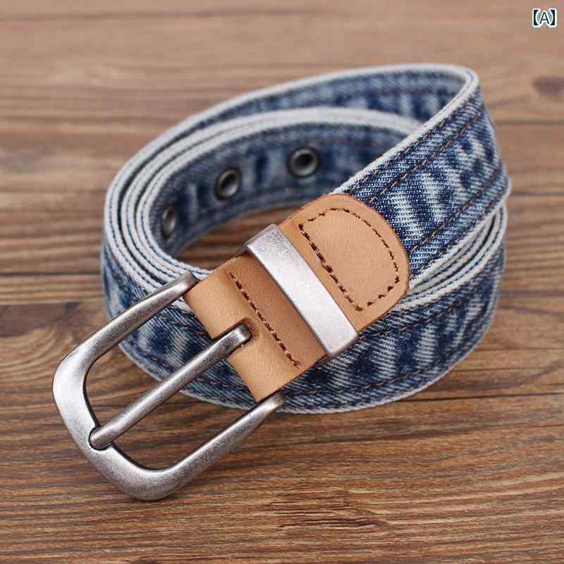 レディース　ベルト　カジュアル メンズ レディースのの 和風 レザーベルト レトロ デニム ピン バックルベルト シンプル カジュアル ワークウェア ベルト