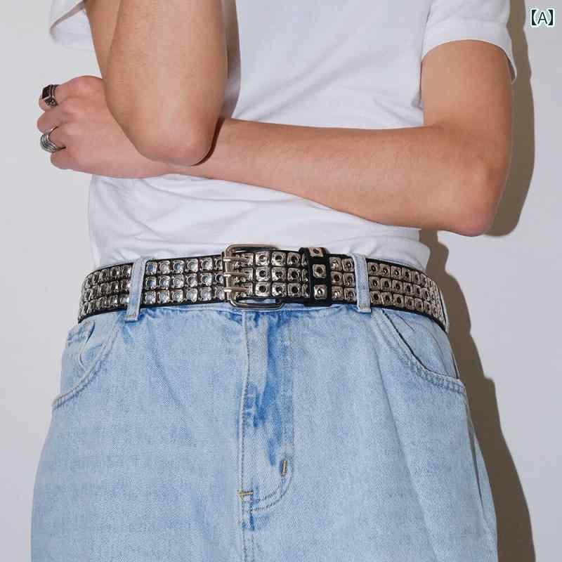 レディース　ベルト　カジュアル ダーク ブルーの ヤンと スーの 同じ クリーン フィット スタッズ フ..