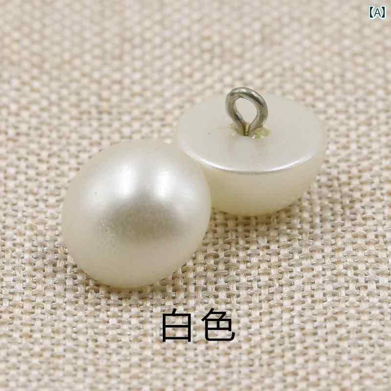 ボタン　カジュアル　アクセサリー ホワイト ブラックパール ボタン シャツ カーディガン ファッション ラウンド 子供用 女性 セーター キノコ 小さい