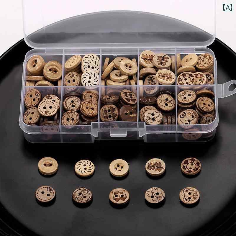 ボタン　カジュアル　アクセサリー ボタン 子供用 木製 おしゃれ 万能 シャツ 丸太 カラー セーター 2つ目 ベビー 服 かわいい