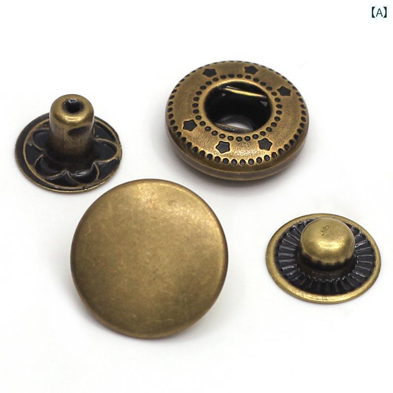 ボタン　ラウンド　アクセサリー 金属 ボタン スナップ ジーンズ 縫い 付けない 隠し 母子 洋服 バックル 丸 爪