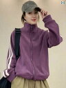 フリース トップス ジッパー 秋冬 レディース フリースジャケット スタンドカラーの ジッパー カーディガン セーター ゆったり カジュアル スポーツ トップス...