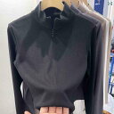 フリース トップス ジッパー 300 キャティ mm 大きいサイズ ハーフ タートルネック レイヤリング シャツ 女性 スリム 伸縮性 タイト トップ ジッパー...