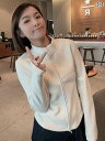 ジッパー ジャケット カジュアル ダブル ジッパー フリースジャケット レディース 秋冬 2024 ホット スタイル スリムフィット ショート インナージャケッ...
