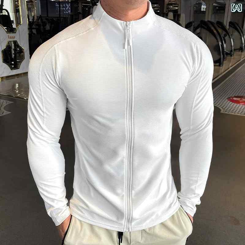 ジッパー　ジャケット　カジュアル 秋 スタイル サイクリング スタンドカラー メンズ スポーツ 速乾 ジ..