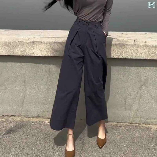 ワイド パンツ ボトムス 綿 カジュアル ストレート パンツ レディース 春秋 ハイウエスト スリム レトロ 洋 ナシ ボディ 夏 9 ポイント ワイド レッグ ワイド パンツ ボトムス 綿 カジュアル ストレート パンツ レディース 春秋 ハイウエスト スリム レトロ 洋 ナシ ボディ 夏 9 ポイント ワイド レッグ